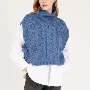 Storets Daisy Turtle Neck Cable Knit Vest S/M